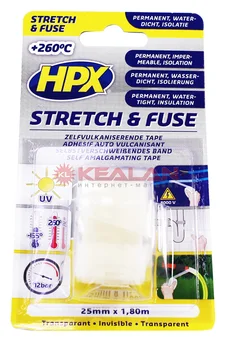 

HPX si2580 vulcanizing transparent tape, 25mm, 1,80 m.