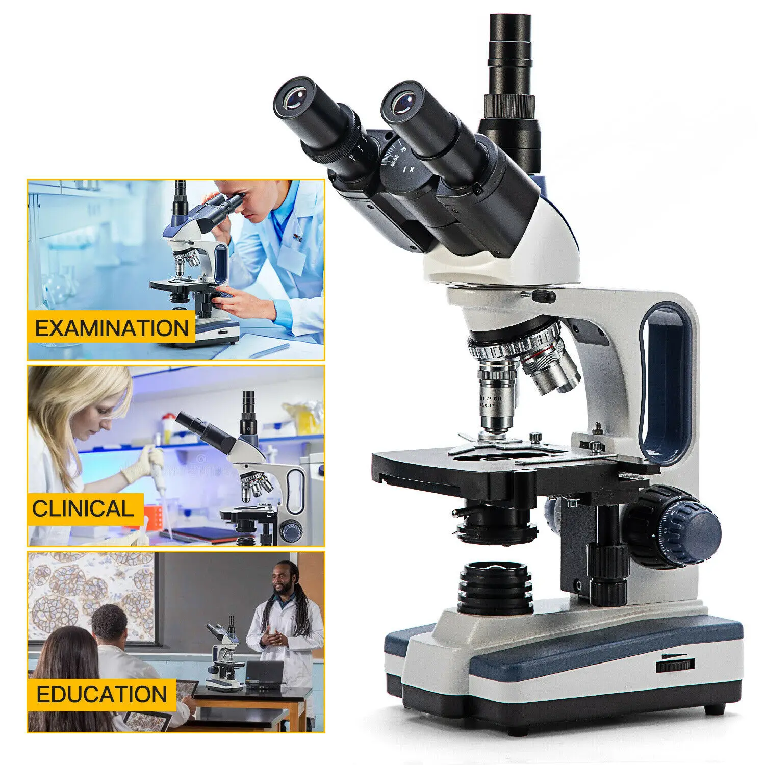 Details about   SWIFT 40X-1000X Dual Light Metal Frame Student Compound Microscope USB Camera 