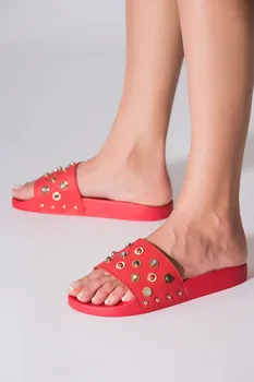 

Pearl Genuine Leather Red Women 'S Slippers 120130002440