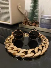 Necklace Pet-Accessories Photos-Props Cat-Chain Kitten Show-Off-Collar Gold Puppy Dogs