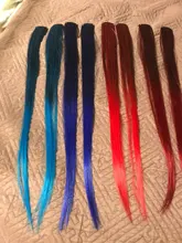 AliLeader-extensiones de cabello sintético para mujer y niña, 1 pieza, 20 colores, 50CM, largo, liso