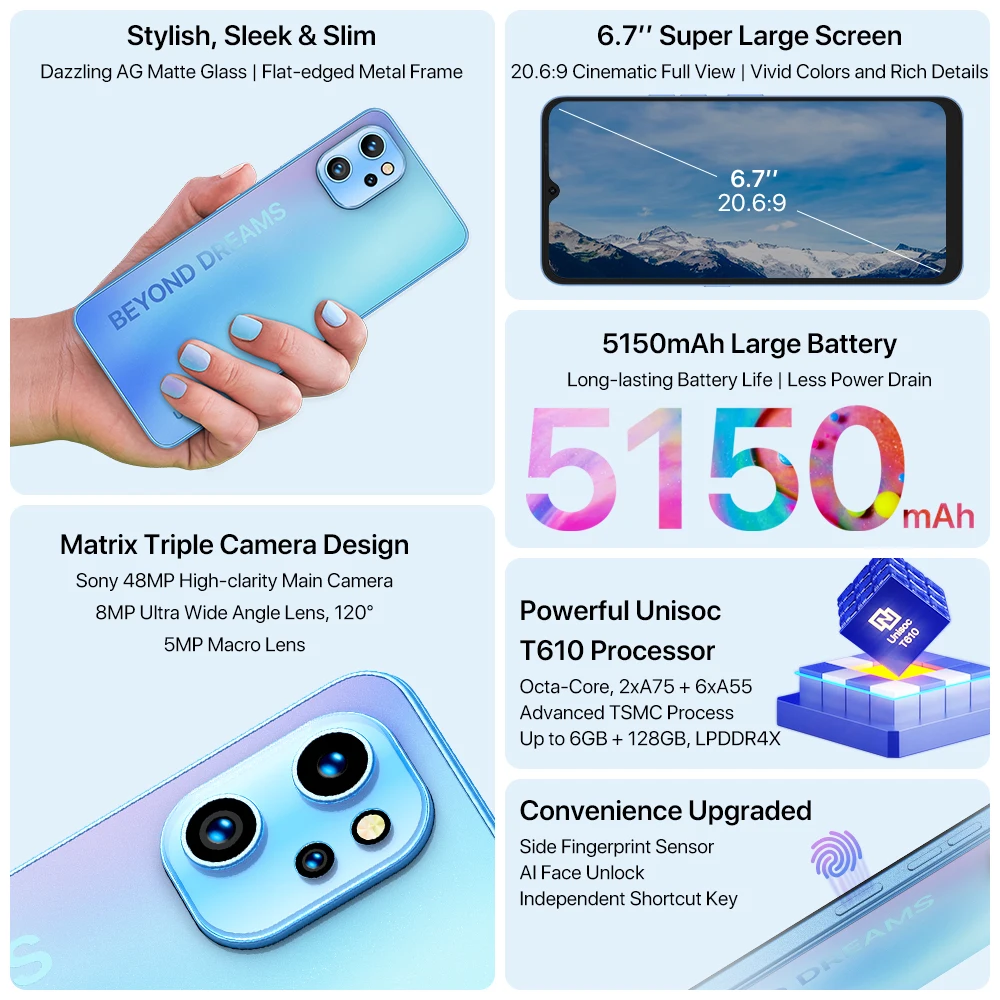 [In Stock] UMIDIGI A13 Pro Android Smartphone NFC 48MP AI Triple Camera 128GB 6.7