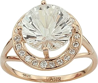 

Aloris ring with rhinestone and cubic zirconia in red gold