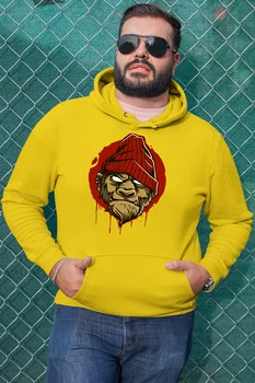 

Angemiel Wear Badboy Monkey Yellow Men 'S Hooded Sweatshirt