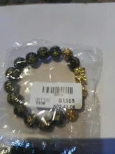 Pulsera de Feng Shui con cuentas de obsidiana, pulsera negra con abalorios de piedra obsidiana, con símbolo de Pixiu, pulsera de la buena suerte, para hombres y mujeres