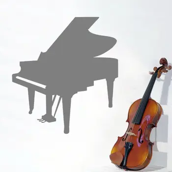 

Grand Piano Silhouette Music Wall Sticker Music Lover For Home And Music Shop Decoration A003080