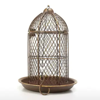 

Tooarts Bird Feeder Bird Cage Feeder Hanging Wild Bird House Metal Feeder Garden Backyard Decoration Bird Cage Accessory Gift