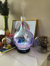 Aroma Diffuser Glass-Vase Essential-Oil Cool-Mist-Humidifier Waterless Auto Light And