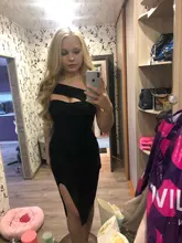 Bandage Dress Celebrity Adyce Runway Strapless Blue Bodycon Black White Elegant One-Shoulder