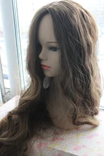 Synthetic Wig Cosplay Costume Afro Henry Margu Water-Wave Dark-Brown Long Women Middle-Part