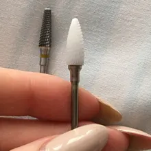 Broca de clavo de cerámica para zurdos, cortador de circonita blanca con forma de bala