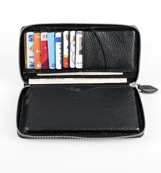

DeepSEA Black Zipper Men 'S Leather Wallet 1801306