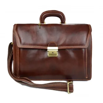 

Leather briefcase office handbag mens woman shoulder bag brown
