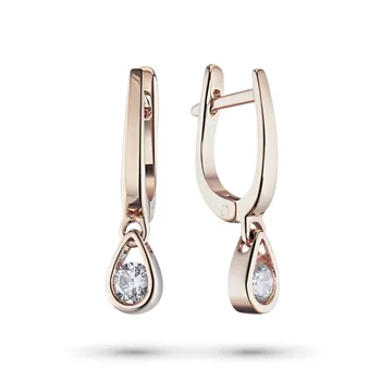

Earrings in red gold with a diamond