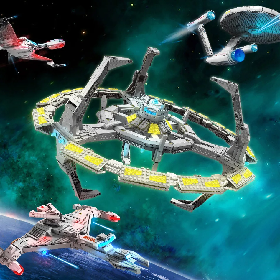 MOC Starship Series Starlinked Base Battleship Model Bricks Set