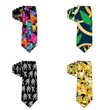 Цветные галстуки, классические мужские галстуки, темно-синие свадебные галстуки из полиэстера, забавные мужские вечерние галстуки с принтом 5LD49
