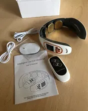 Masajeador eléctrico inteligente 4D de pulso para la espalda y el cuello TENS inalámbrico calor vértebra Cervical relajación alivio del dolor masaje amasadora