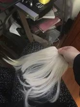 Similler-Parte delantera corta negra, flequillo Romo, extensiones de cabello con flecos, peluca sintética recta, 34 colores