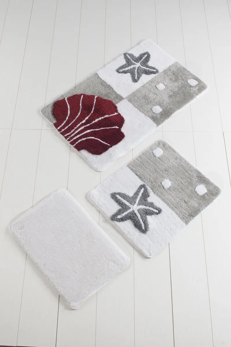 Коврик для ванной | коврик для ванной нескользящие Противоскользящие коврики морские звезды серый 3л набор 60X100 Cm-50X60 Cm-40X60 см
