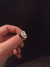 Color plateado antiguo Multi cadenas de cara sonriente y feliz anillo para las mujeres lindo Simple geométrico Smiley caras ajustable anillos A835