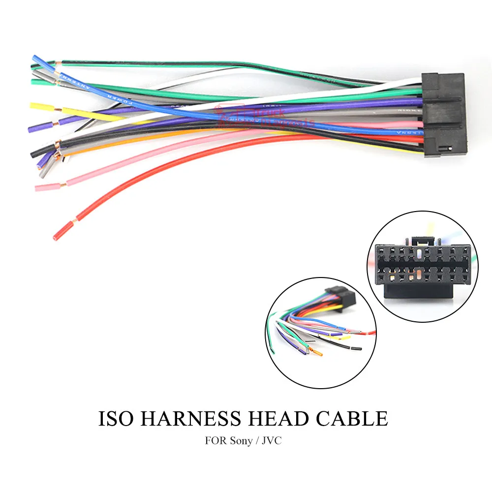 Car ISO Wiring Harness For Sony CD CDX XAV JVC KD KS KW Power Loom Radio Wire Cable Auto Stereo Adapter Connector Adaptor 15-009
