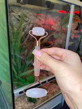 Rodillo de Jade de cuarzo rosa para masaje Facial, masajeador adelgazante Facial, piedra de Jade Natural, conjunto de belleza para el cuidado de la piel