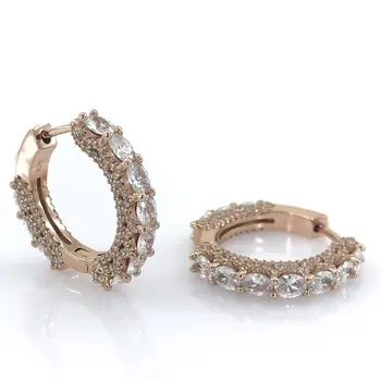 

Diamond Pattern Italian Quality Special Design Cubic Zirconia Silver Ring Earrings