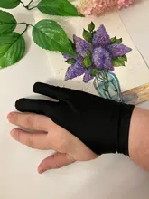 Guante de artista antiincrustante para dibujar, guante de escritura de tableta Digital de pintura de 2 dedos negro para estudiantes de arte amante de las Artes