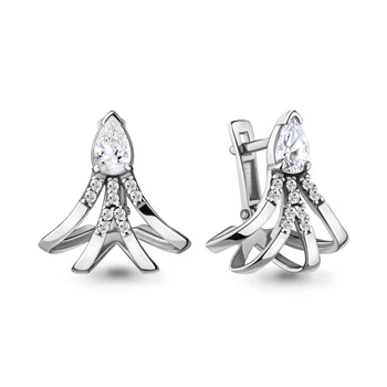 

AQUAMARINE earrings with cubic zirconia, silver 925