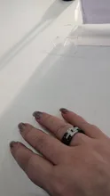 Wedding-Rings Zircon Middle-Layer Black Women Brand Gift Girls White Design Ceramic 