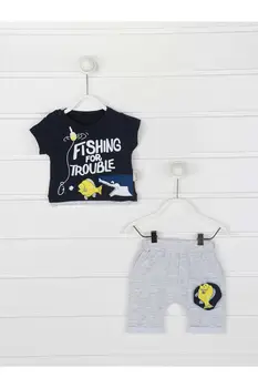 

Navy blue Summer Male Baby 2 li Suit