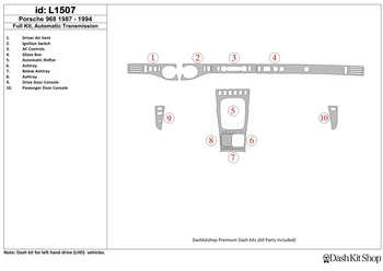 

Interior trim for Porsche 968 1987-1994. Set L1507.