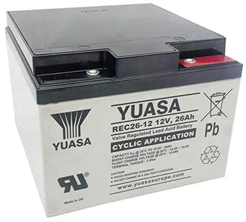 

Yuasa REC26 - 12 Battery, deep cycle, Vrla 12 V 26 Ah, lead acid Battery, rechargeable 12 v battery, 12 v rechargeable battery, battery