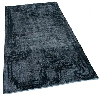 

114x203 Cm Black Handmade Over Dyed Rug-4x7 Ft
