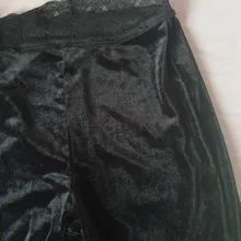 Velvet Pants Grunge Lace Patchwork Harajuku Punk Mall Goth Insgirl Black Dark Street