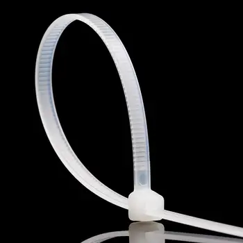 

WDA (100pcs) Clear Temperature Cable Ties, UL94V-2, Made with 100% Type 6/6, Nylon (8.0"X50lbs) (width:4.8mm), Cold/Hot Weather