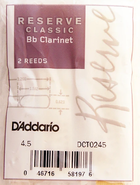 DCT0245 Reserve Classic Трости для кларнета Bb размер 4.5 2шт. Rico | Спорт и развлечения