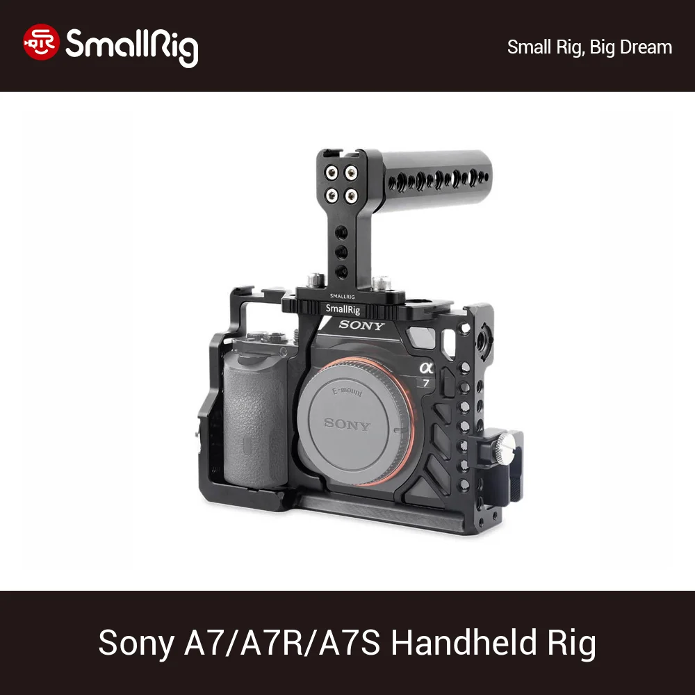 

SmallRig a7 Camera Cage Kit For Sony A7/A7R/A7S Cage With Top Handle+HDMI Cable Clamp+Cold Shoe+ARRI Rosette Cage Kit - 2010