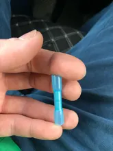 Terminales a tope termorretráctiles, conectores de Cable eléctrico aislados, prensado de 16-14 AWG, color azul, Conector de terminales, 25/50 Uds.