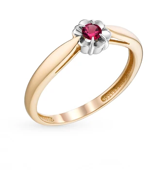 

Gold ring with rubies sunlight sample 585