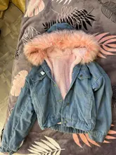Short Coat Denim Jacket Elexs Korean Big-Fur-Collar Velvet Female Thick Student Winter