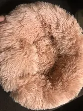 Peluche de Mascota para cama de invierno, cojín para cachorro, esterilla portátil, larga, supersuave, para perros, perrera, redondo, cálido