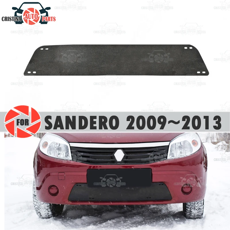 Зимняя крышка радиатора для Renault Sandero 2009 ~ 2013 пластик ABS рельефный чехол бампер