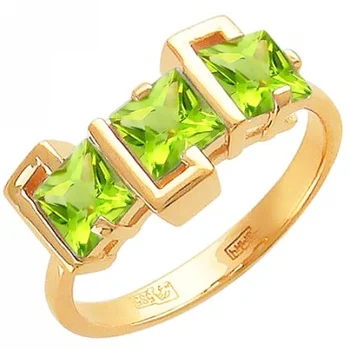 

Esthete ring with 3 хризолитами Red Gold