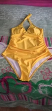 Swimsuits Swimwear Body-Bathing-Suit Push-Up One-Piece Yellow Large Plus-Size Womens