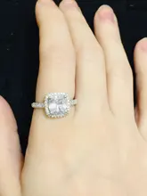CC Anillos para las mujeres de la Boda nupcial Anelli joyería de moda anillo de compromiso de oro blanco Anillos de Color CC595