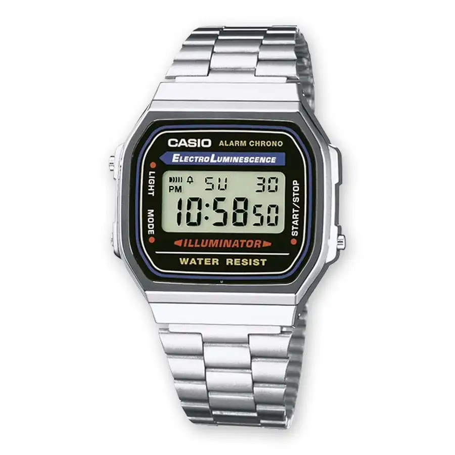 Classic retro collection CASIO A168WA-1YES multifunctional watch afbeelding