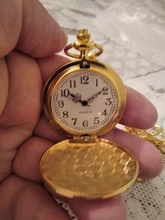 Unisex estilo Retro suave esfera redonda números arábigos analógico de cuarzo reloj de bolsillo de cadena de