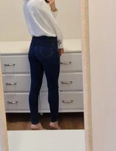 Pantalones vaqueros elásticos de cintura alta para mujer, pitillos hasta el tobillo, ajustados, con realce, color negro y azul, 2020