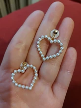 Encanto de moda creativo perla clip en pendientes lindo pendientes hechos a mano para auriculares joya clip